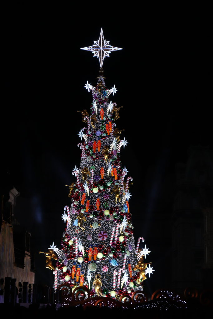 クリスマスツリー：夜間